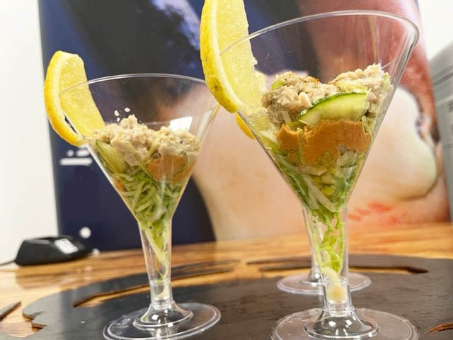 Blue sea crab in crab cocktail