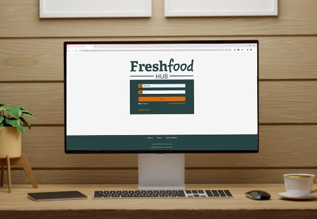 Web Desktop Fresh Food Hub Login Screen