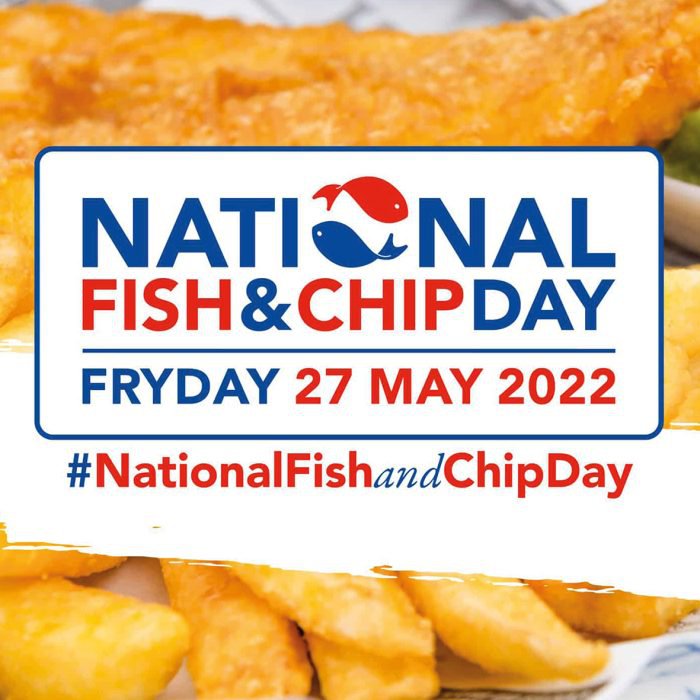 Fish and chips image with date and details of national fish and chip day.