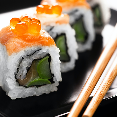 Sushi served