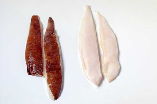 quarter-cut fillet prepared fish